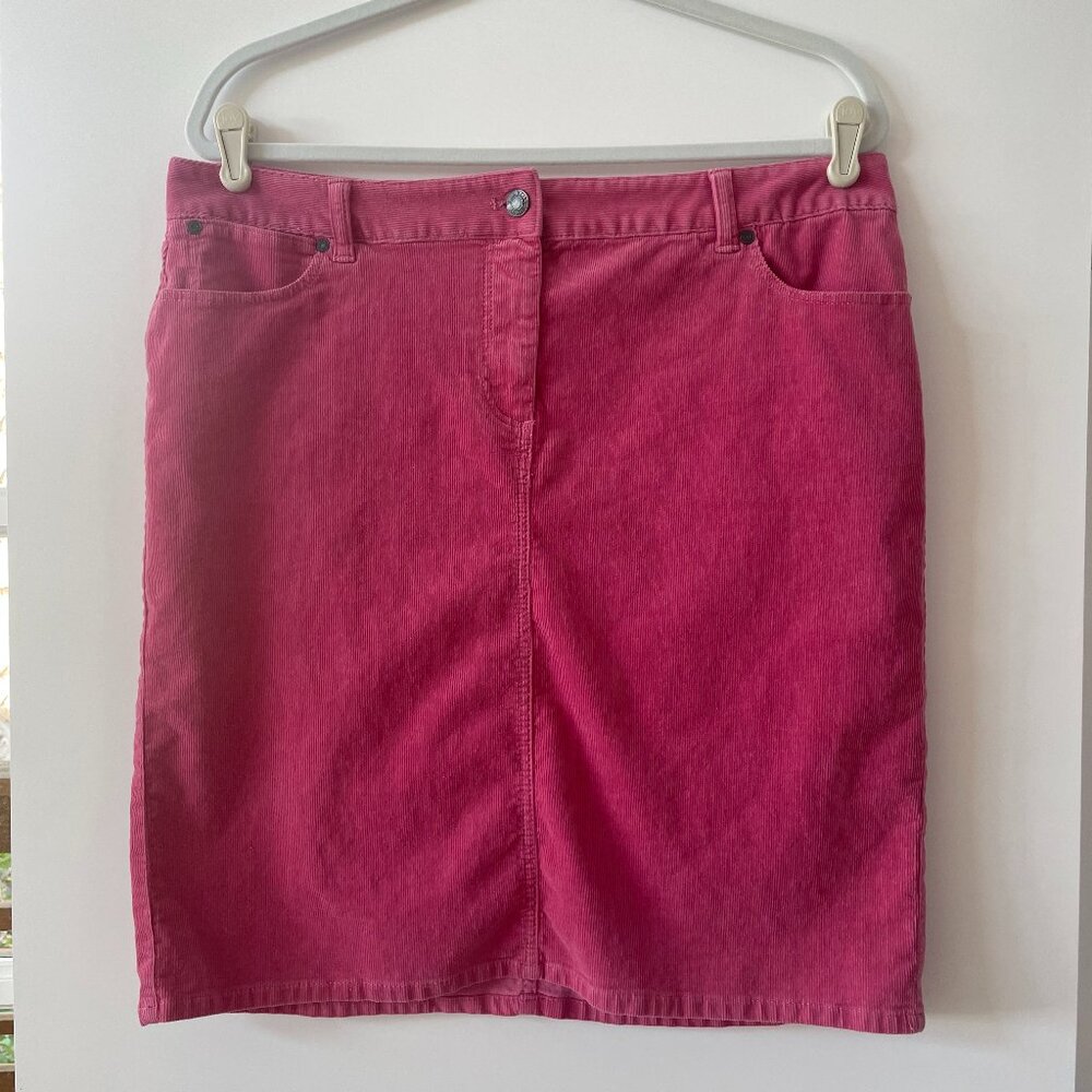 Talbots Pink Corduroy Pencil Skirt, Size‎ 14 Petite, BD1024